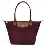 Longchamp Le Pliage Logo Kl&otilde;pskinnitusega Taaskasutatud Pol&uuml;amiidist L&otilde;uendist &Otilde;lakott Keskmine Naiste &otilde;lakott Veinipunane 2605089P87 Basic Set (Bag)