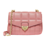Michael Kors MK Soho Tepitud Kettklapiga &Uuml;hev&auml;rviline Vintage Stiilis Commuter Nahast &Otilde;lakott Naiste &otilde;lakott Roosa 30H0L1SL1T-622 Basic Set (Bag+Dust Bag)