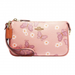 Coach Nolita 19 Kuldne T&auml;helogo Liblika Prindiga T&otilde;mblukuga Kaetud L&otilde;uend Nahast Mahjong Sidur V&auml;ike Naiste Sidur Roosa CH605-IMTIV Basic Set (Bag+Dust Bag)