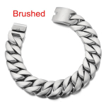 20/24/31MM Roostevabast terasest suurem kaelakee meestele naistele Hip Hop Kuldne t&auml;navastiil L&auml;ikiv suur kivi Trendikas peokaelakee 20cm width&Bracelet -19.5cm white