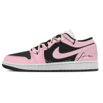 Jordan Air Jordan 1 Abrasion Resistant Low top Vintage Basketball Shoes Women's Black Pink DC0774-101(Team773-) 35.5