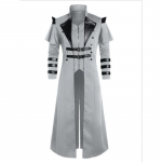 Vintage Halloweeni keskaegne Steampunk Assassin Elves Piraadikost&uuml;&uuml;m T&auml;iskasvanute Meeste Must Pikk Jakk Gooti soomustega nahkmantlid S