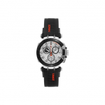Tissot Racing Series Kvartsmehhanismiga 100M Veekindel Kell 43mm Valge sihverplaadi Roostevabast terasest korpus Silikoonrihm Meeste kellad T115.417.27.011.00 Regular Watch Box,White Dial