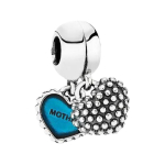 Pandora Ema ja Laps Emailitud S&uuml;damekujuline Ripats Unisex Ripats H&otilde;be Sinine 791152EN08 F,Silver/Blue Green white