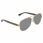 Gucci GG0528S 006 Meeste piloodiprillid - Kuldne metallraam ja hallid klaasid