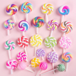 10tk Pulgakomm Rekvisiit Savikomm Kaunistus Vikerkaarekeeruline Pulgakomm Lolly Juhusliku Kommikujulise Koogikaunistus Peo