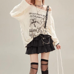 Y2k Gooti Grunge Tume &Otilde;&otilde;nes V&auml;ljal&otilde;ikega T-s&auml;rk Naised Harajuku &Otilde;&otilde;nes V&auml;ljal&otilde;ikega &Otilde;lalt Langetatud Seksikad T-s&auml;rgid S&uuml;gis Punk Kirjaprindiga Topid L beež