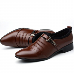 Klassikalised meeste kleitkingad Slip on PU nahast kingad meestele Plus Size Point Toe Business vabaaja meeste pidulikud kingad pulmadeks 38