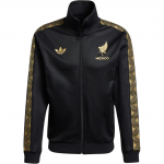 Adidas Mehhiko FMF Kuldne Jooksutreeningjakk Kitsa l&otilde;ikega Soonikkoes P&uuml;stkrae T&auml;ispikk t&otilde;mblukk Trefoil Logo Jalgpalli Elustiilijakk Meestele Must Kuldne JE5335 M