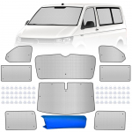 8 tk P&auml;ikesekaitse RV Matkaauto Esiklaasi Kaitsekomplekt VW T5 T6 SWB jaoks Sise-Termiline Kardinakenkade Komplekt Hoiukotiga