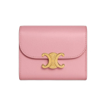 Celine Triomphe Logo Kl&otilde;pskinnitusega L&auml;ikiv Vasikanahast Kaardihoidja Rahakott V&auml;ike Naiste Rahakott Roosa 10D783DPV-24OS Basic Set (Bag+Dust Bag)