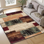 P&otilde;hjamaise stiiliga abstraktne vaip elutuppa, magamistuppa, suur kohev libisemiskindel p&otilde;randamatt, moodne kodu sisustus 80cm x 160cm