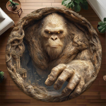 3D Illusioonid Gorillak&auml;iguga &Uuml;mar Vaip Pehme Libisemiskindel Elutoavaip Loomateemaline Kodu Dekoor P&otilde;randakaitsematt Esikusse 100cm brown