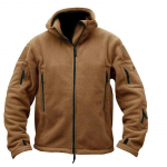 Meeste fliisist Thermal Polar Outwear telkimismantel, soe s&otilde;jaline taktikaline kapuutsiga jope L khaki