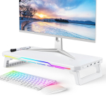Ergonoomiline RGB s&uuml;learvuti alus: Traadita laadimine, reguleeritav k&otilde;rgus, kokkupanekut ei vaja gray