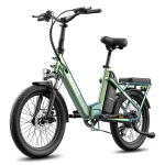 Elektriratas Fafrees F20 Flex 20 Rehv 250W Mootor Kokkupandav Linna Elektriratas 36V 25Ah Kaks Ketaspidurit 7 K&auml;iku Max Koormus 140Kg 20Ah roheline