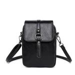 Naiste Crossbody kott Mobiiltelefoni kott Nahast Cross-body Kaardikott Rahakott Reisik&auml;ekott Mini Rahakott &Otilde;lakott D2K0 must