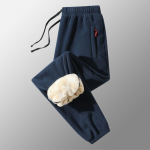 Cozy Up kahepoolsed pehmed vabaaja spordip&uuml;ksid meestele, paksendatud lambaliha pehmed puuvillased p&uuml;ksid, &uuml;lisuured fliisist vabaaja p&uuml;ksid XL sinine