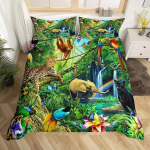 Ahvi Tekikoti Komplekt Armas Ahv Puu &Uuml;mber Prindiga Voodipesu Multikakoomloom Tekikate Laste ja Teismeliste Toa Tekikotid 135x200cm black