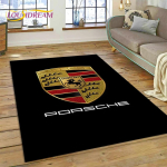 Autos&uuml;mbol P-Porsche 3D-prinditud vaip elutuppa, magamistuppa, kodu kaunistuseks, libisemiskindel p&otilde;randamatt diivani ette, uksematt, kingitus, laste m&auml;ng 60x90cm( 23x35in )