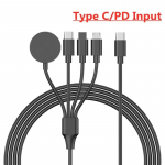 4-&uuml;hes USB-t&uuml;&uuml;pi C PD laadimiskaabel iPhone'i/Androidi kiirkella magnetilise juhtmevaba laadija jaoks Apple Watchi IWatch 1-9 Ultra SE jaoks