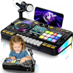 Laste DJ-mikser mikrofoniga Elektrooniline klaveriklaviatuur Bluetooth DJ-p&ouml;&ouml;rdlaua kontroller Muusikainstrument Laste s&uuml;nnip&auml;evakingitus