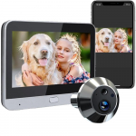 3MP Tuya nutikas videouksenupuaparaat 2.4G Wifi 4,3-tollise LCD-ekraaniga digitaalne ukseklaasikaamera &uuml;hepoolse heliga turvalisuse jaoks kodus (silver,Wi-Fi&One-Way Intercom) h&otilde;be