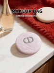 DIOR 1 t&uuml;kk roosa &uuml;mmargune kompaktpeegel s&uuml;damekujulise tepitud nahaga metallist CD-logoga kahepoolne tasku meigipeegel naistele reisimiseks roosa