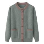 Naiste S&uuml;gis-Talvine Elegantne Kootud Kardigan K&uuml;psetele Naistele 4XL gray