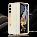Ehtsa Nahast &Uuml;mbris Samsung Galaxy Z Fold 7 6 5 4 3 Fold6 Fold5 Fold7 jaoks, Magnetilise Hinge ja Statiiviga, Peegelkilega Tagakaas For Galaxy Z Fold5 gray