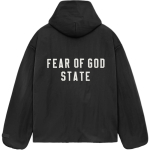 Fear of God Essentials Tekstuuriga Nailonist Kapuutsiga Treenerijakk Must Meeste &Uuml;ler&otilde;ivad 202BT246370F M black