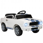 Laste elektriauto 12V Lasteauto 2,4 GHz puldiga, 2 mootorit, helisignaal, LED-tuled, muusika, valge 97 x 51.5 x 46.5 cm valge