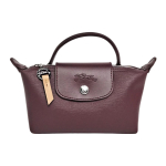 Longchamp Le Pliage City Reljeefne logo Klapp-t&otilde;mblukuga sulgemine Kaetud l&otilde;uend ja nahk Pelmeenikujuline kott Naiste kott S&uuml;gavlilla 34175HYQ261 Dark Purple