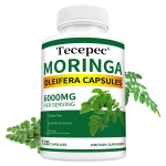 Moringa Oleifera kapslid 6000mg portsjoni kohta, Leheekstrakt Taimne toidulisand, 120 kapslit 120 Capsules