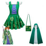 Laste Hocus Pocus Winifred Sarah Sanderson Cosplay Halloweeni kost&uuml;&uuml;mikomplekt T&auml;iuslik kost&uuml;&uuml;mipidudeks! 100cm roheline