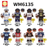 Philadelphia Eagles NFL Jalgpalli Minifiguuride Ehitusklotside M&auml;nguasi, Mini F&auml;nnide Kogutav Komplekt, Loov Kingitus WM6135(2319-2326) 8pcs