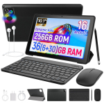 Android 16 Tahvelarvuti, 10,1 tolli, 36 GB RAM + 256 GB ROM, Kaheksatuumaline, 6000 mAh Aku, Must tablet