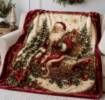 Vintage J&otilde;uluvana Tekk, J&otilde;ulune Minky Sherpa Visketekk, Hubane P&uuml;hade Voodipesu, Talvine Diivanitekk, J&otilde;ulukingitus Talle Tekk 100x150cm