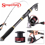 S&uuml;sinikteleskoop&otilde;ngend ja spinningurulli komplekt kalastustarvete kombineeritud reisip&uuml;&uuml;gikomplektid 1.8M&1000 Reel