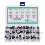 200tk 15Values ​​elektrol&uuml;&uuml;tkondensaatorite komplekt koos karbiga 200PCS