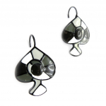 NOA [G5757] - Boucles Cr&eacute;ateur 'Arlequin' noir blanc hall