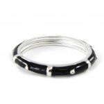 Bague Argent 'Chor&eacute;graphie' noir 54 must