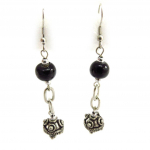 Les Tr&eacute;sors De Lily [J5962] - Boucles Cr&eacute;ateur 'Kilimanjaro' noir argent&eacute; must
