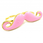 Les Tr&eacute;sors De Lily [K1907] - Bague double 'Moustache' rose Heleroosa