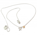 7bis [P5801] - Collier artisanal 'Une Etoile est N&eacute;e' argent&eacute; ros&eacute; - 8 et 5 mm h&otilde;be