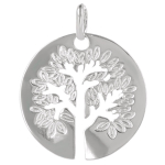 Les Tr&eacute;sors De Lily [Q4589] - Pendentif Argent 'Arbre de Vie' argent&eacute; (rhodi&eacute;) - 22 mm h&otilde;be
