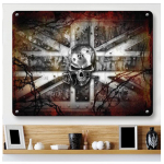 Les Tr&eacute;sors De Lily [Q9189] - Plaque m&eacute;tal r&eacute;tro 'Wrought Iron Kingdom' m&eacute;tal union jack - 40x30 cm hall