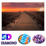 Teemantmaaling Sunset Glow Full Round Drill Teemanttikandid Ristpistes 20X30CM