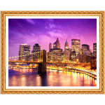 Teemanttikandid Linnatikandid Teemant, t&auml;is, &uuml;mmargune, teemantmaaling Linna &ouml;&ouml;maastik 20X30CM