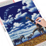 Teemantmaal Ristpistes Kaelkirjak Teemantmosaiigist loomtikandid 20X30CM